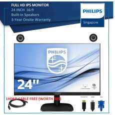 [New Arrival 2022]New Philips sealed box model 241v8 24 INCH FullHD 5ms HDMI port ,VGA port and audio out port,FullHD Flicker-free IPS screen monitor with 3 years Philips onsite warranty ,Supports VE