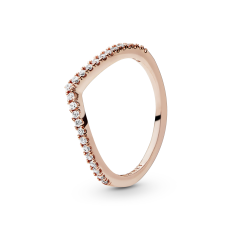 Pandora 14k Rose Gold-plated Sparkling Wishbone Ring